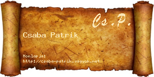 Csaba Patrik névjegykártya