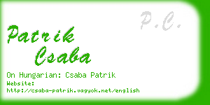 patrik csaba business card